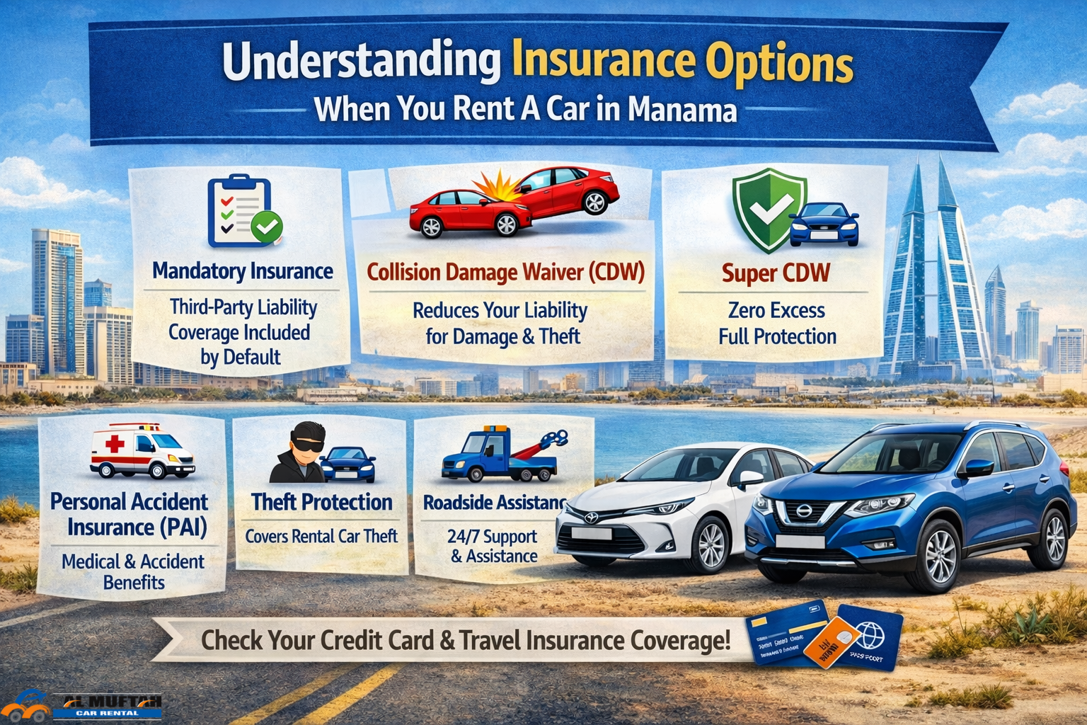 Understanding Insurance Options When You Rent A Car in Manama